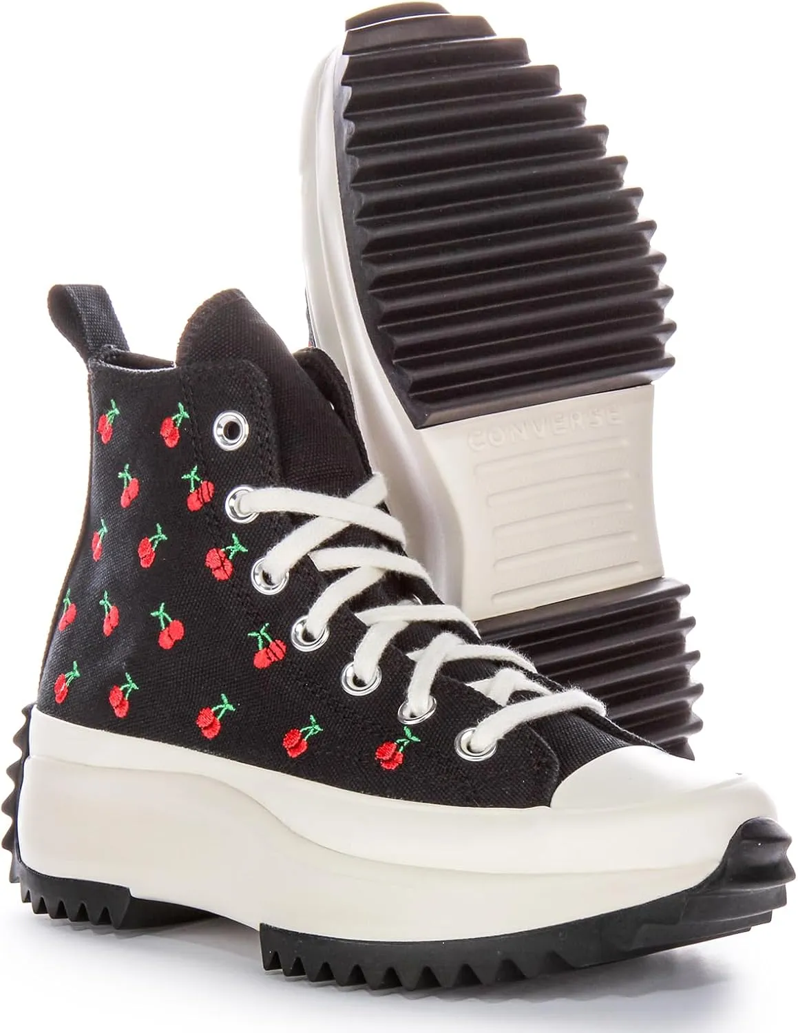 Converse Run Star Hike Platform Cherry Textile Trainers