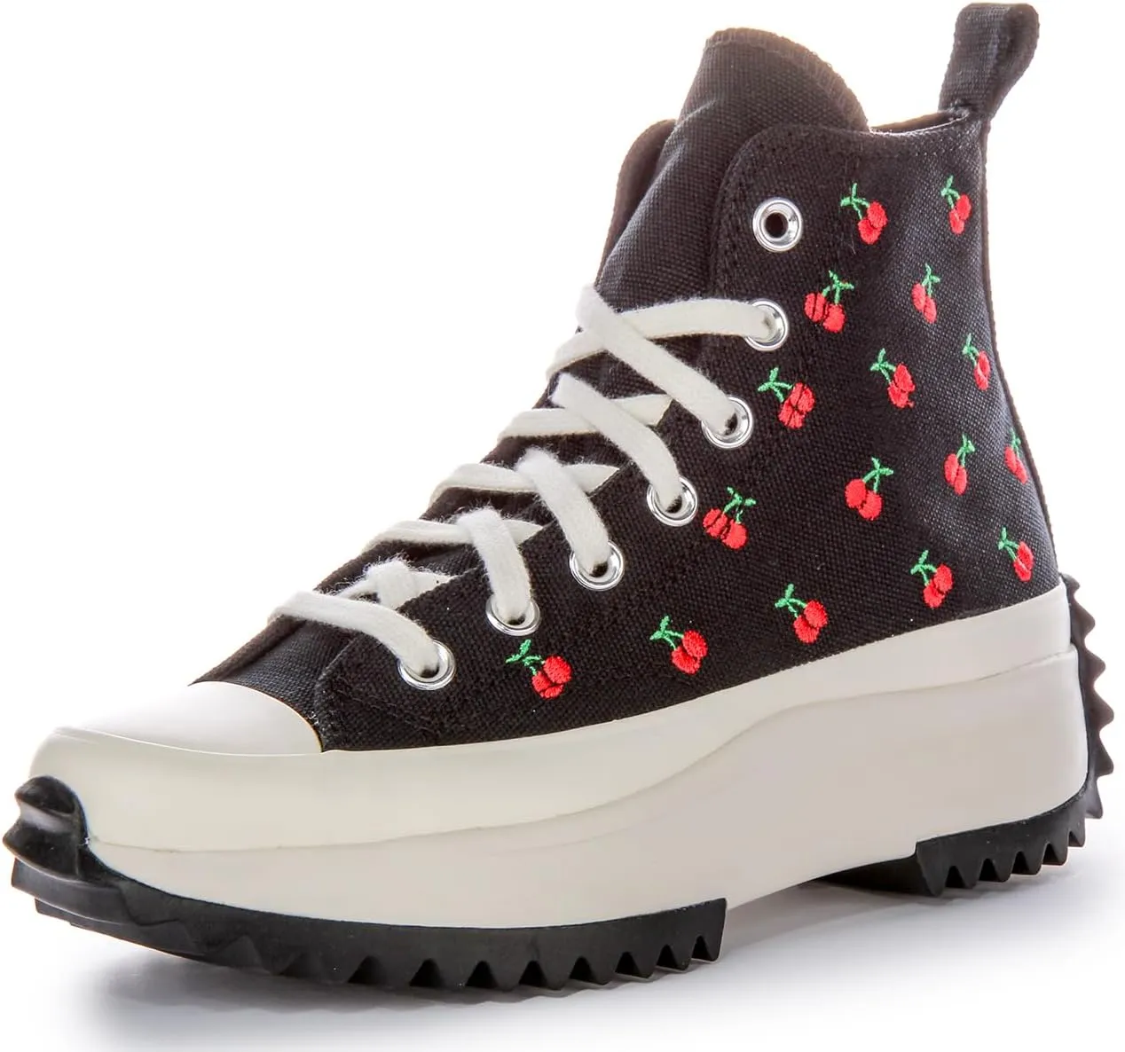 Converse Run Star Hike Platform Cherry Textile Trainers