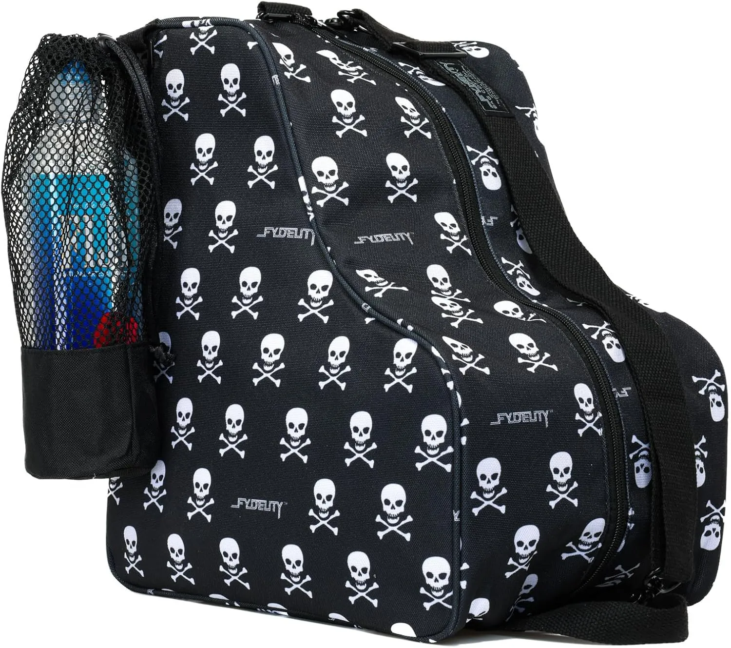 Cute Roller Skate Bags for Women; Ideal Quad Roller Skate Bag or Roller Skate Bags for Girls; Use as Ice Skating Bag, Figure Skating Bag, Ice Skate Bags for Girls w/Clip-On Water Bottle Bag