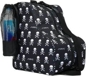 Cute Roller Skate Bags for Women; Ideal Quad Roller Skate Bag or Roller Skate Bags for Girls; Use as Ice Skating Bag, Figure Skating Bag, Ice Skate Bags for Girls w/Clip-On Water Bottle Bag