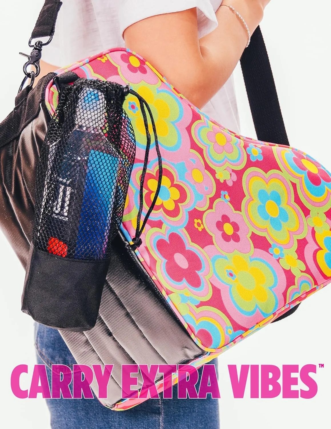 Cute Roller Skate Bags for Women; Ideal Quad Roller Skate Bag or Roller Skate Bags for Girls; Use as Ice Skating Bag, Figure Skating Bag, Ice Skate Bags for Girls w/Clip-On Water Bottle Bag