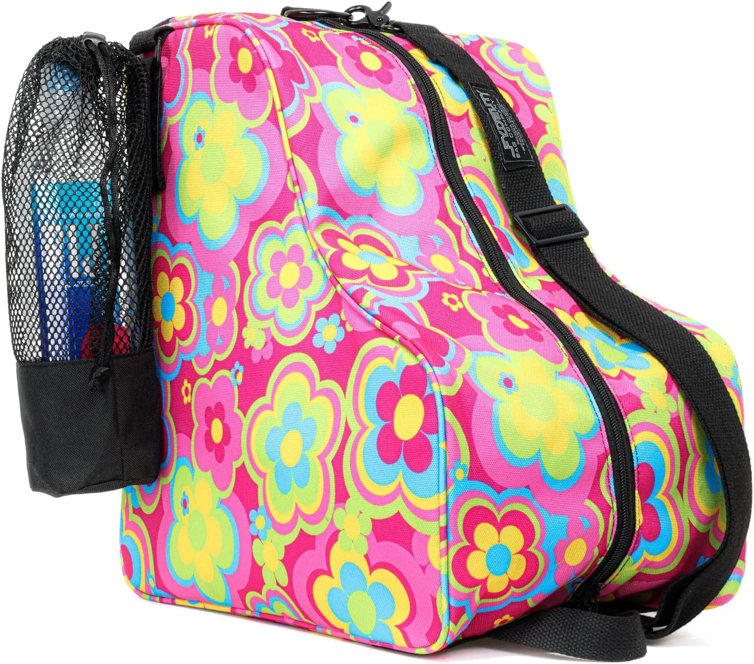 Cute Roller Skate Bags for Women; Ideal Quad Roller Skate Bag or Roller Skate Bags for Girls; Use as Ice Skating Bag, Figure Skating Bag, Ice Skate Bags for Girls w/Clip-On Water Bottle Bag