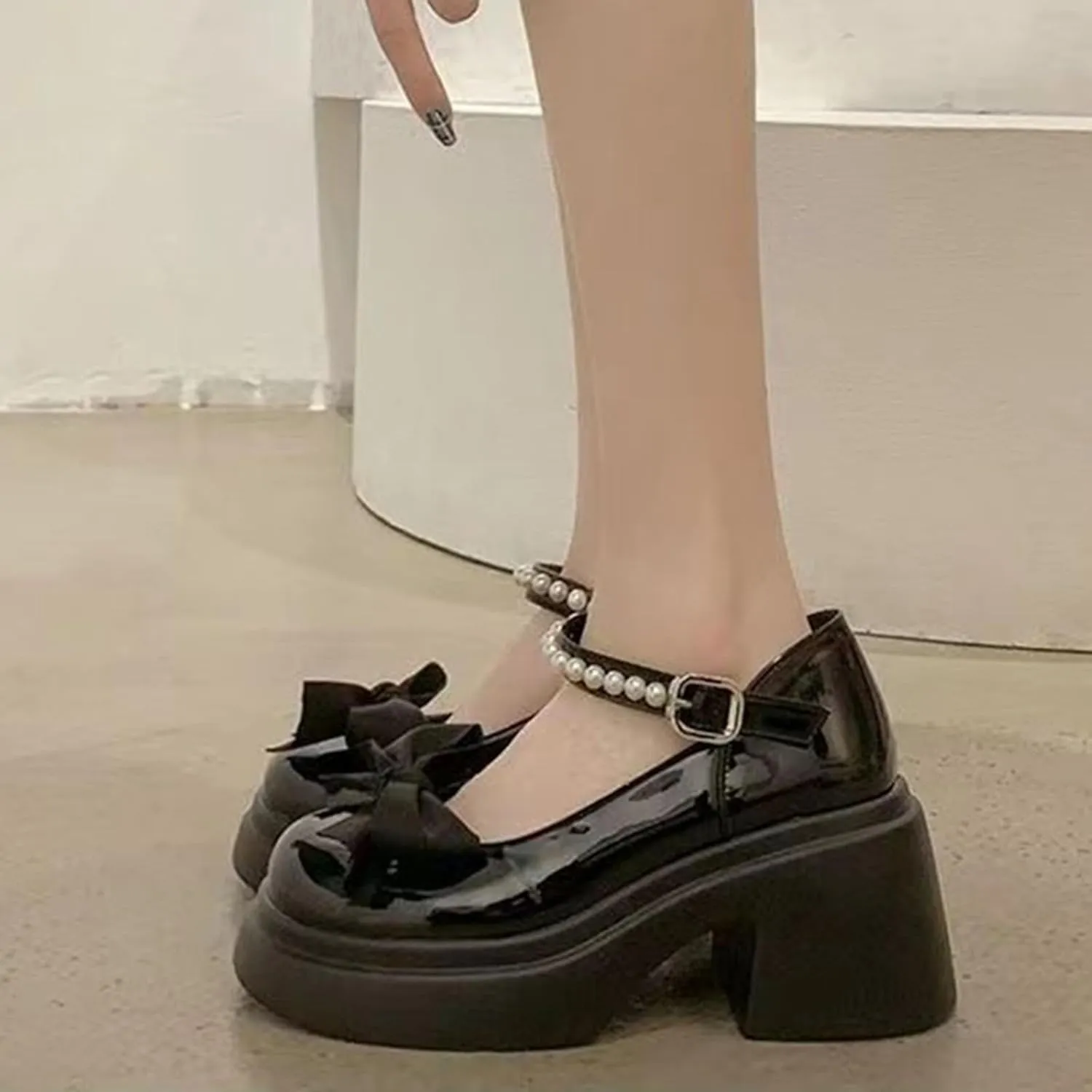 Cute Sweet Mary Jane Shoes Chunky Low Heel Lolita Wedges T-Straps Oxfords Gothic Punk Platform Round Toe Dress Shoes