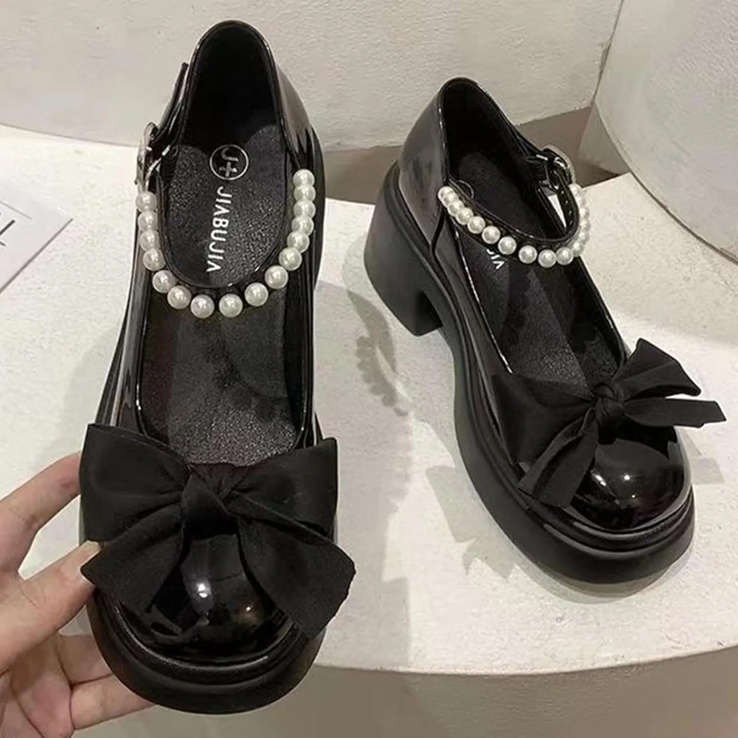 Cute Sweet Mary Jane Shoes Chunky Low Heel Lolita Wedges T-Straps Oxfords Gothic Punk Platform Round Toe Dress Shoes