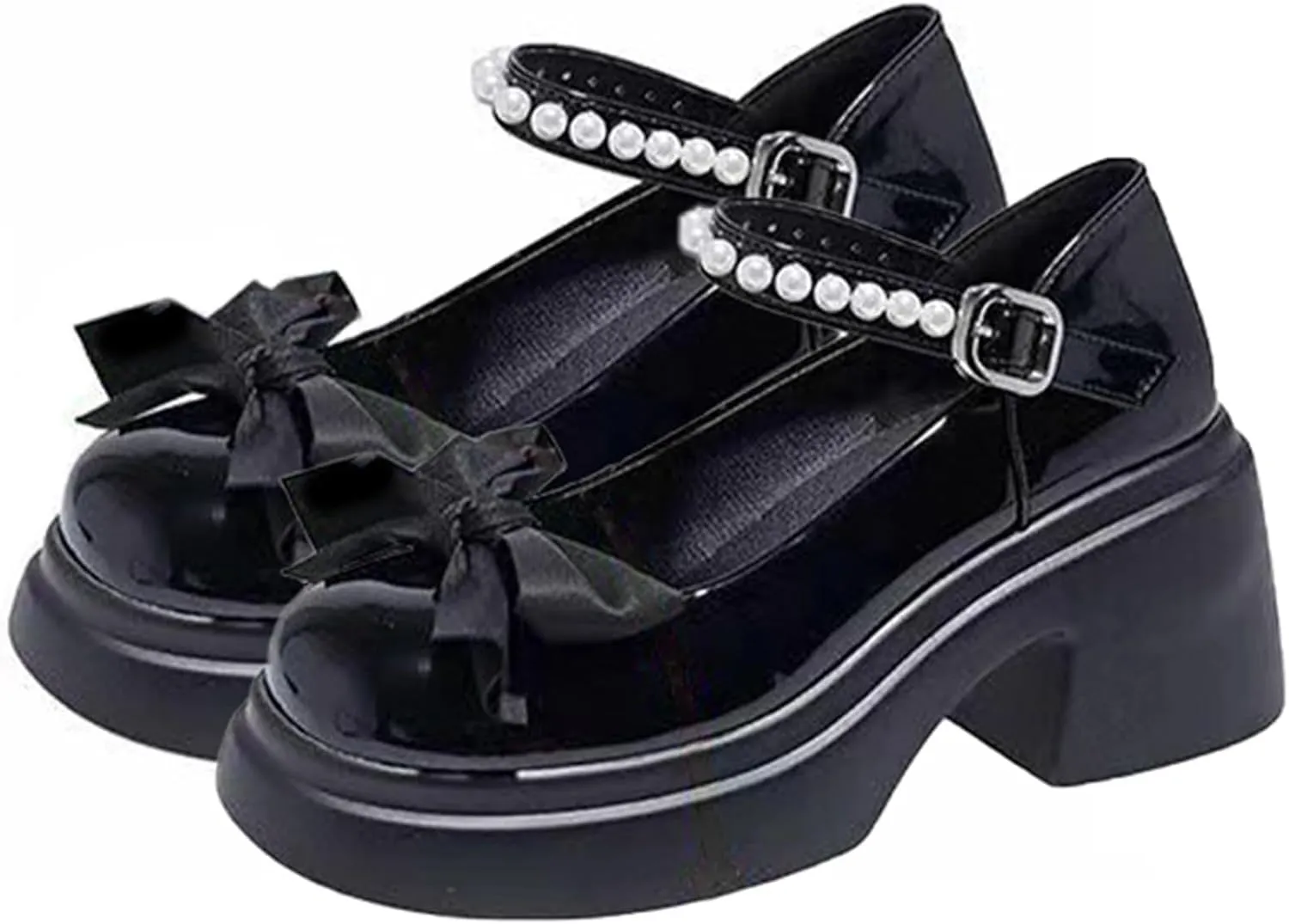 Cute Sweet Mary Jane Shoes Chunky Low Heel Lolita Wedges T-Straps Oxfords Gothic Punk Platform Round Toe Dress Shoes