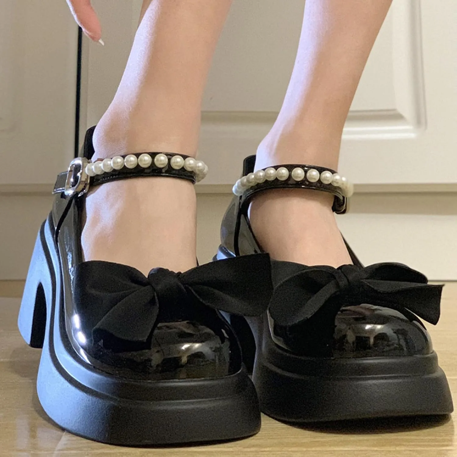 Cute Sweet Mary Jane Shoes Chunky Low Heel Lolita Wedges T-Straps Oxfords Gothic Punk Platform Round Toe Dress Shoes