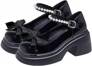 Cute Sweet Mary Jane Shoes Chunky Low Heel Lolita Wedges T-Straps Oxfords Gothic Punk Platform Round Toe Dress Shoes