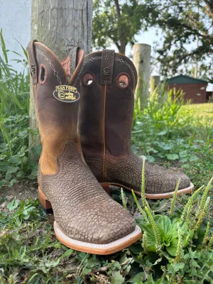 Dan Post Men's Brown Murray Bison Broad Square Toe Cowboy Boots DP5036