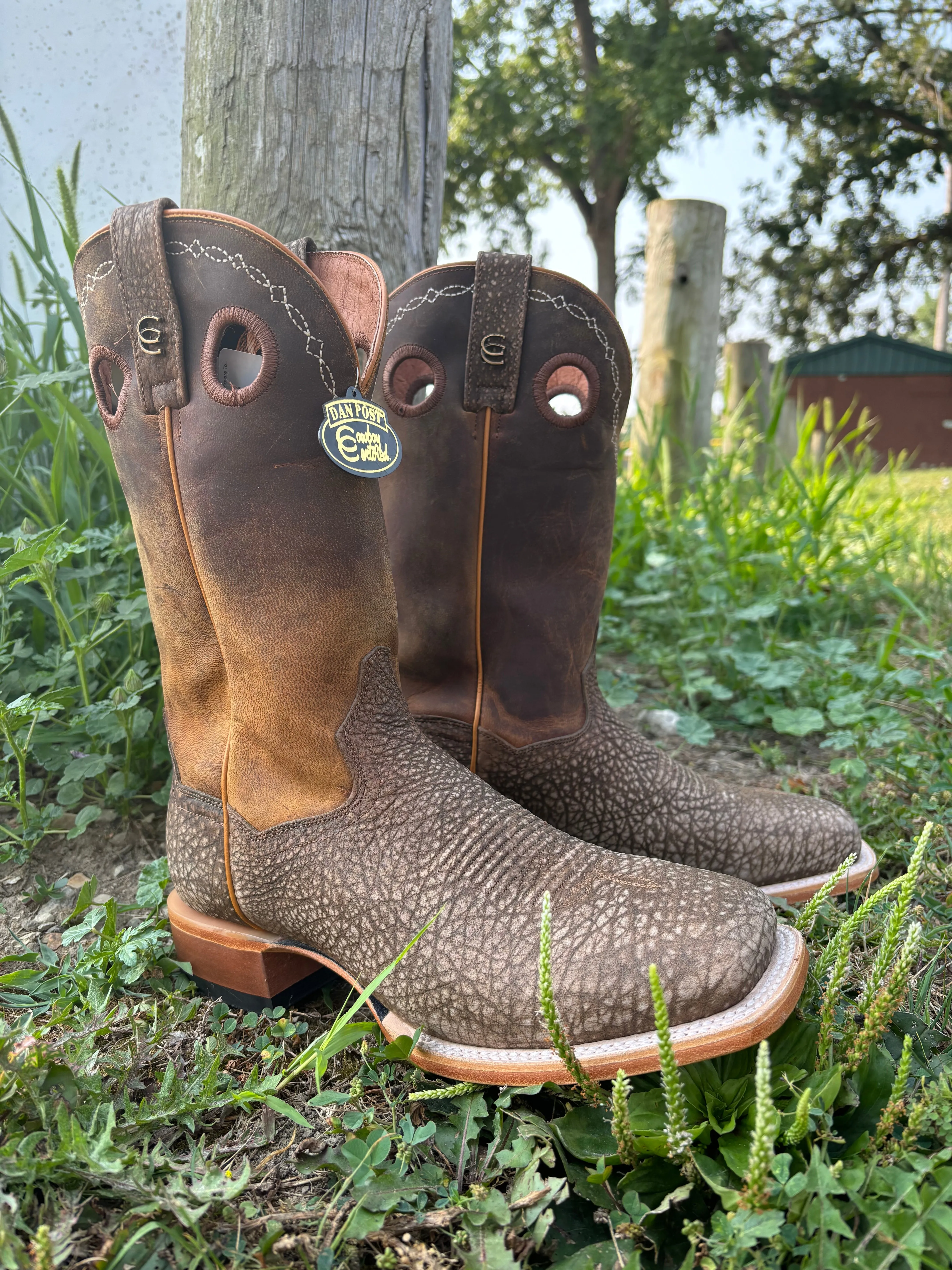 Dan Post Men's Brown Murray Bison Broad Square Toe Cowboy Boots DP5036