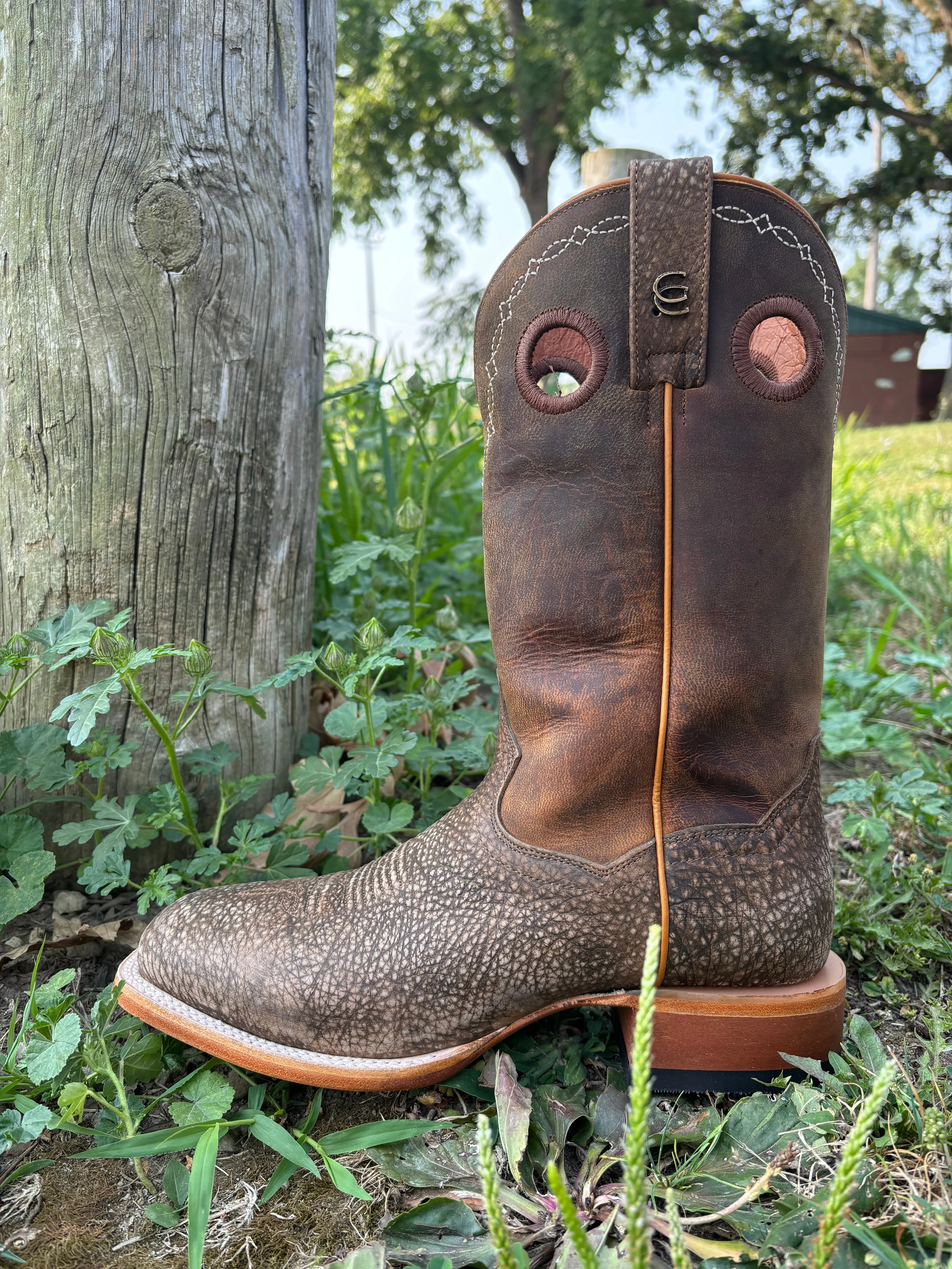 Dan Post Men's Brown Murray Bison Broad Square Toe Cowboy Boots DP5036