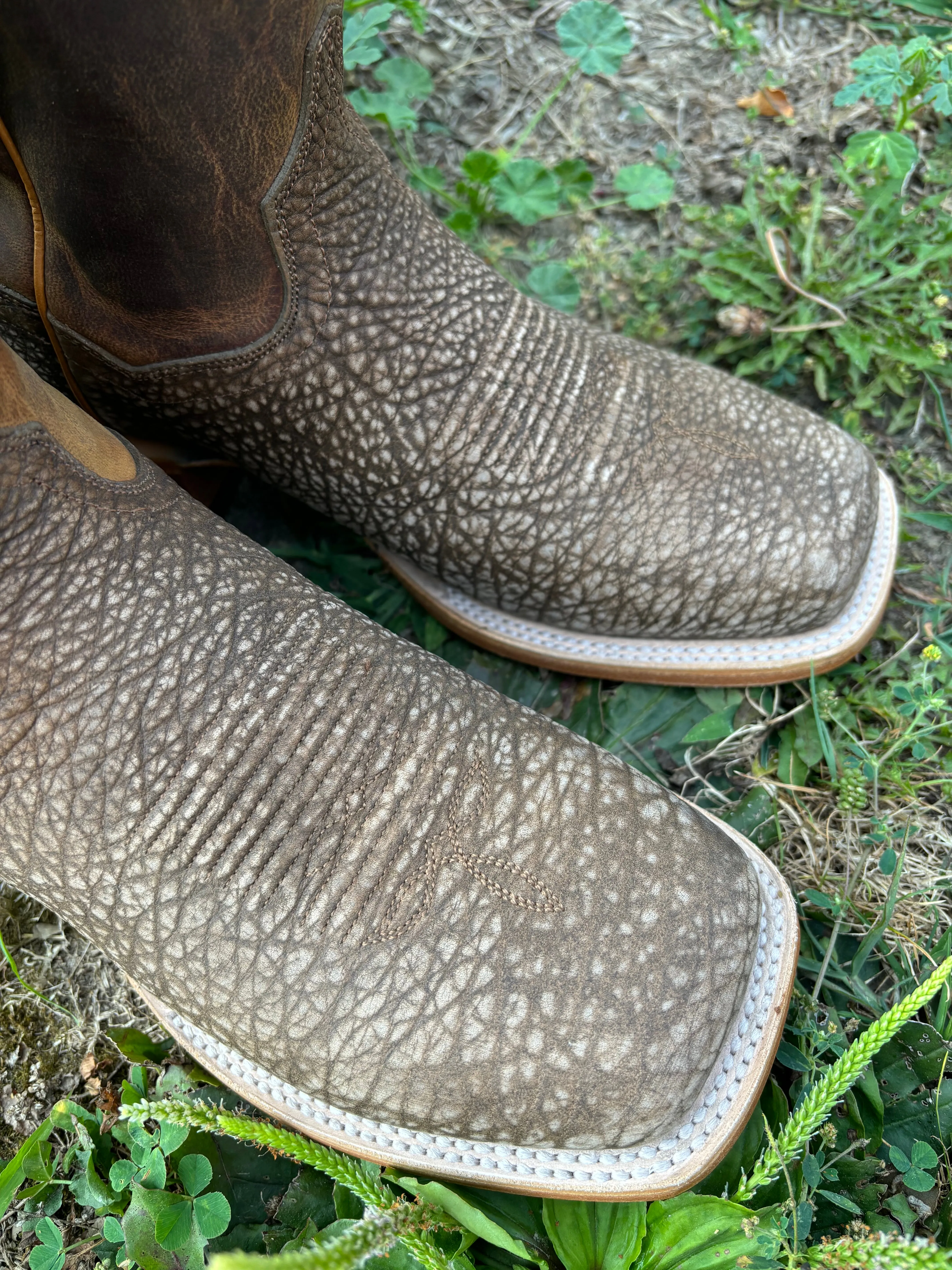 Dan Post Men's Brown Murray Bison Broad Square Toe Cowboy Boots DP5036
