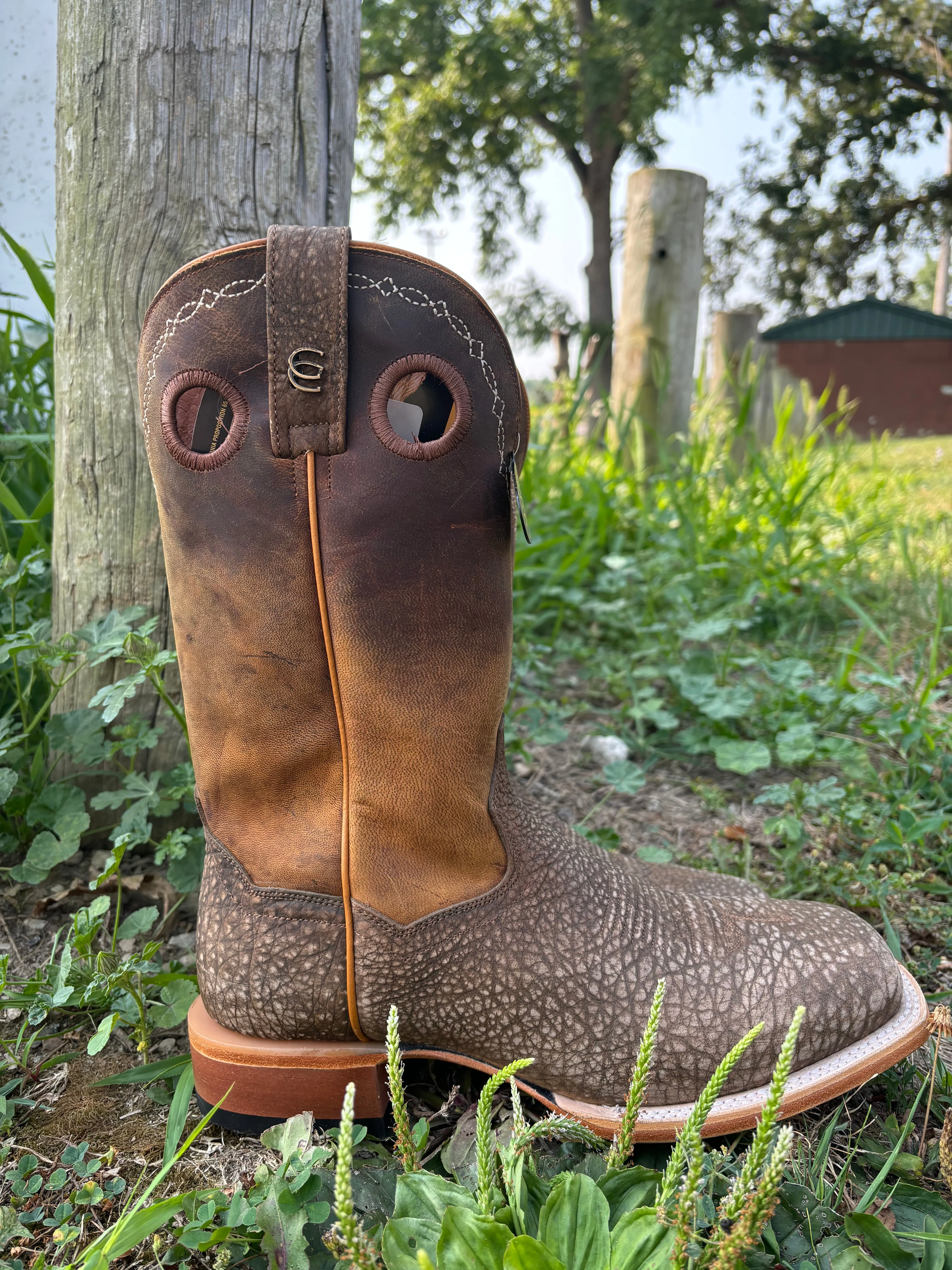 Dan Post Men's Brown Murray Bison Broad Square Toe Cowboy Boots DP5036