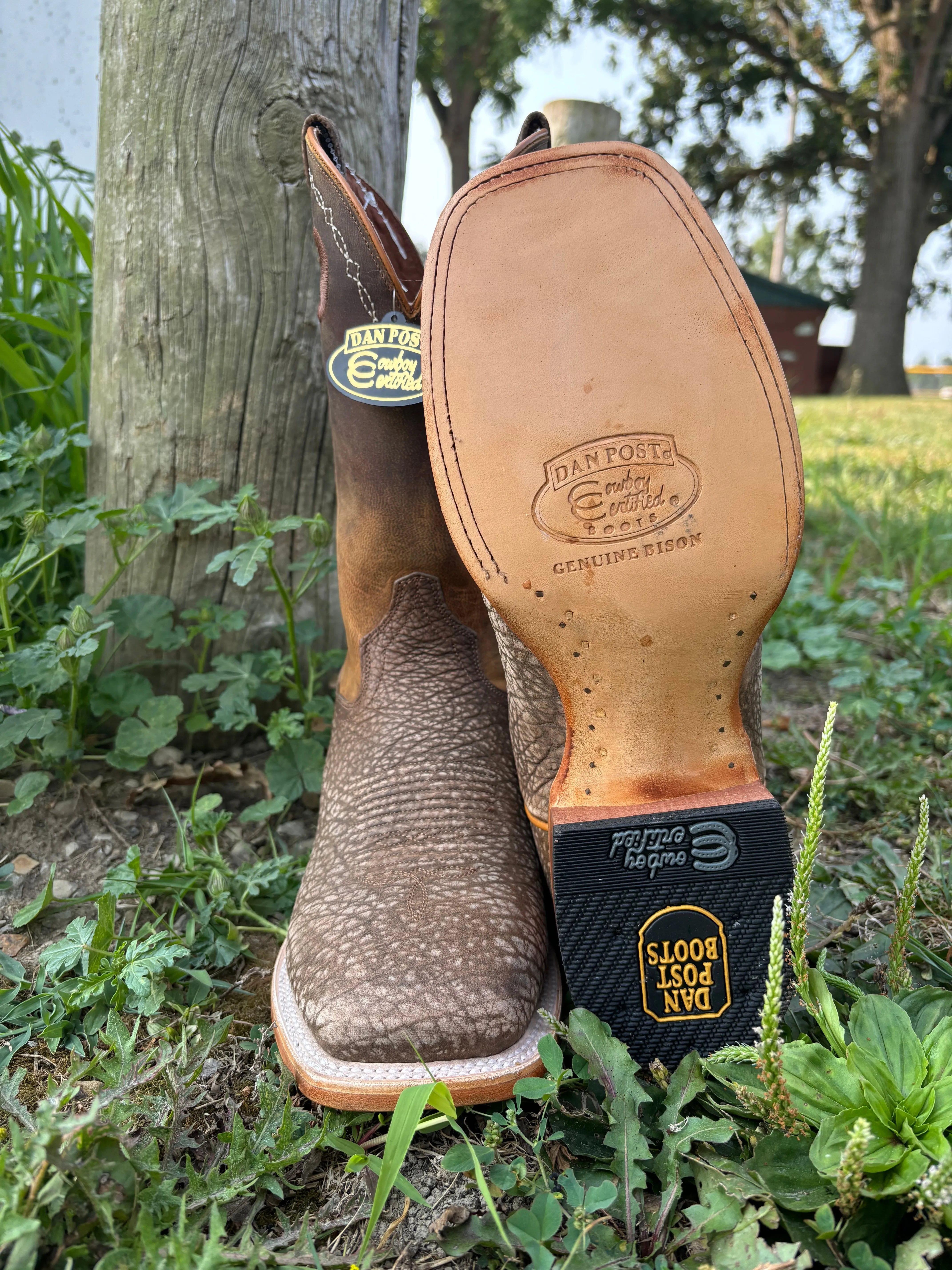 Dan Post Men's Brown Murray Bison Broad Square Toe Cowboy Boots DP5036