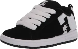 DC boys Court Graffik Skate Shoe, Black/White, 4.5 Big Kid US