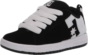 DC boys Court Graffik Skate Shoe, Black/White, 6.5 Big Kid US