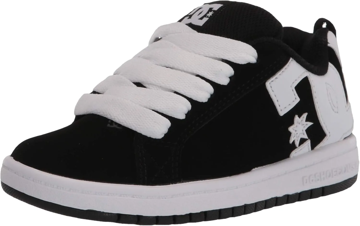 DC boys Court Graffik Skate Shoe, Black/White, 6.5 Big Kid US