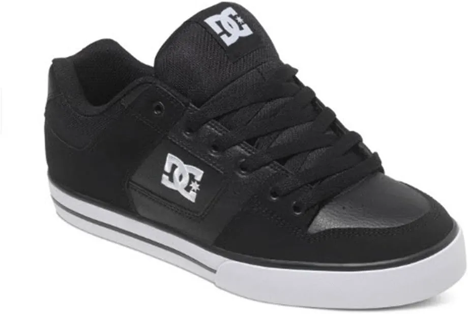 DC mens Pure Casual Skate Shoe, Black/Black/White, 10.5 US