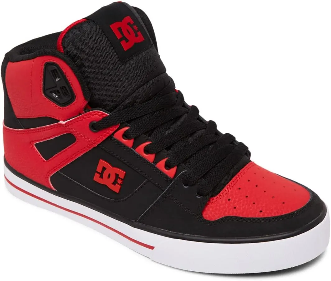 DC mens Pure High-top Wc Skateboard, Skate Shoe, Fiery Red/White/Black, 10 US