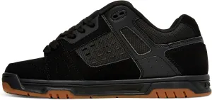 DC Men's Stag Low Top Skate Shoe, Black/Gum, 6