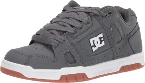 DC Men's Stag Low Top Skate Shoe, Grey/Gum, 8