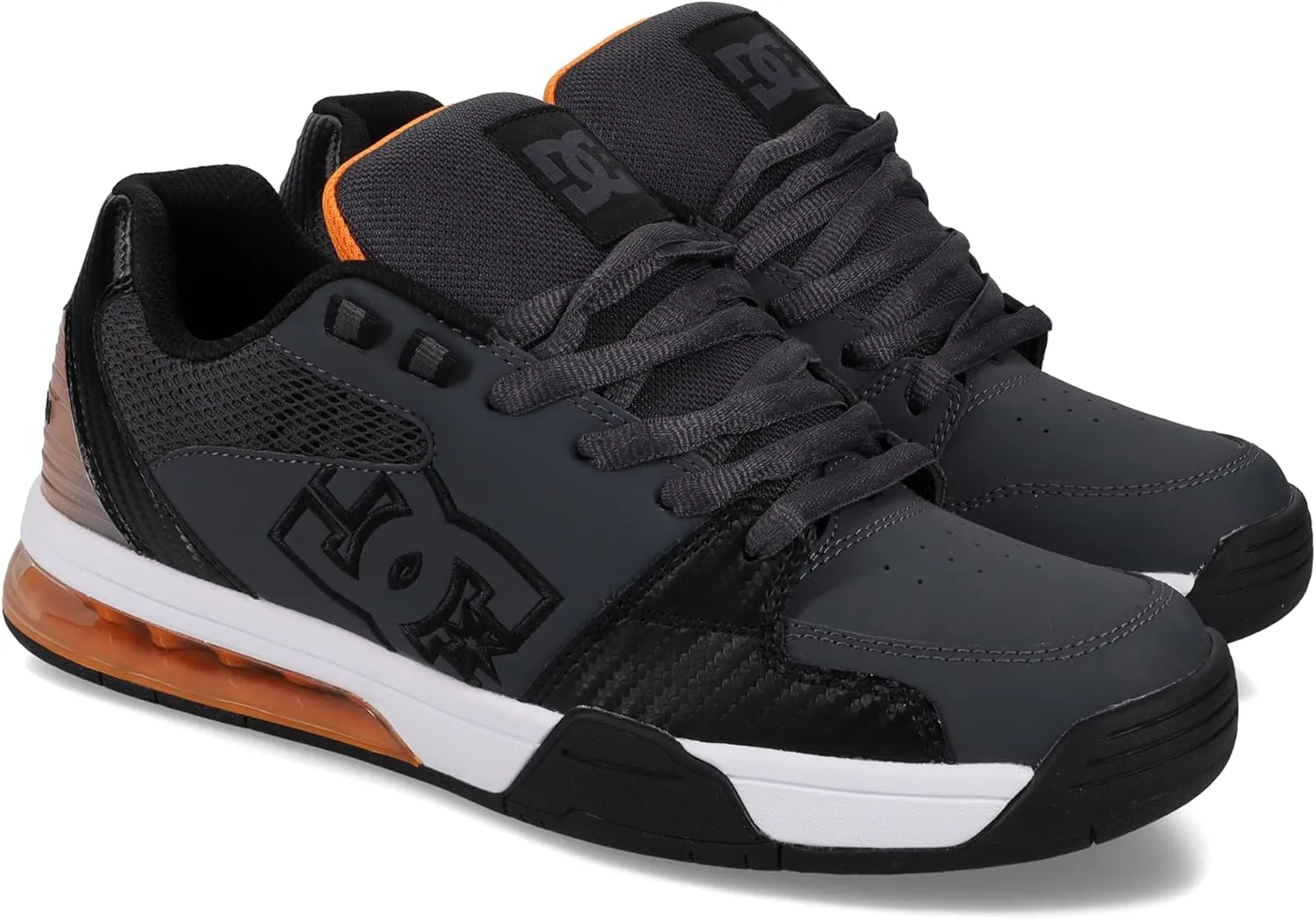 DC Men's Versatile Skate Shoe, Grey/Black/Orange, 12