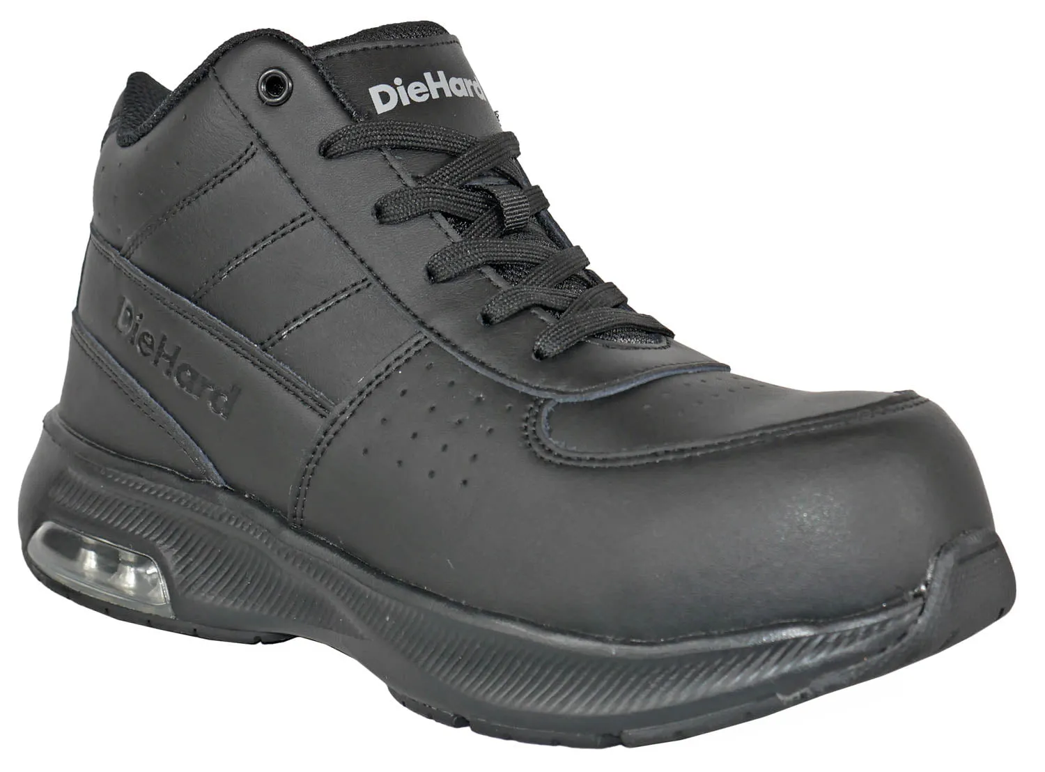 DieHard Mens Sonic Composite Toe Black Leather Work Shoes