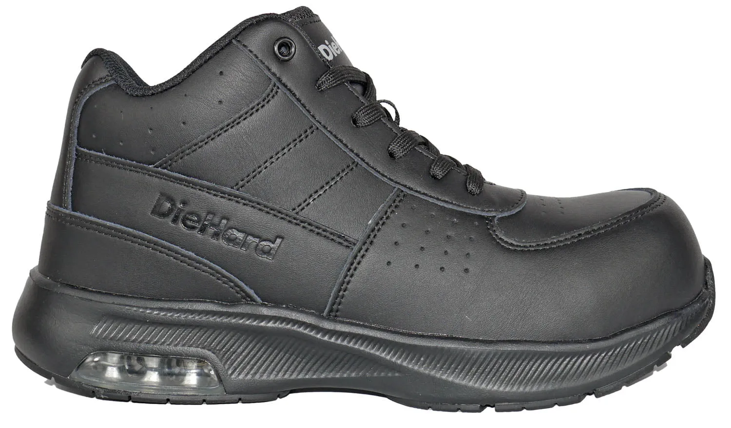 DieHard Mens Sonic Composite Toe Black Leather Work Shoes