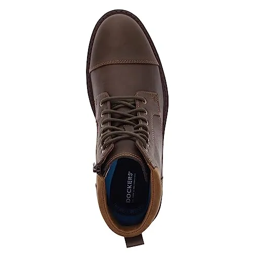 DOCKERS Mens Dudley Rugged Casual 7-Eyelet Captoe Boot, Dark Brown, 11 M