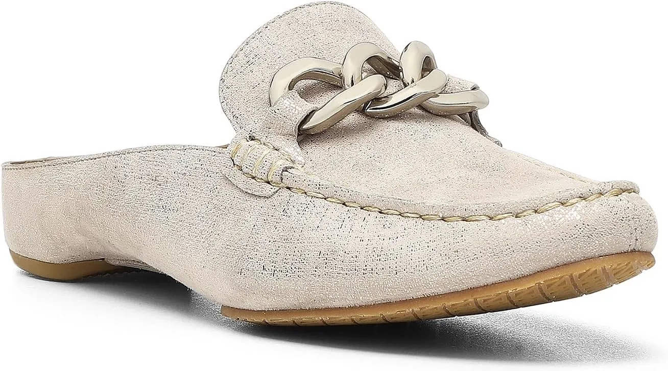 Donald Pliner Women's Bless Distressed Mules, Closed Toe Comfort Loafers, Slip On Mules for Women