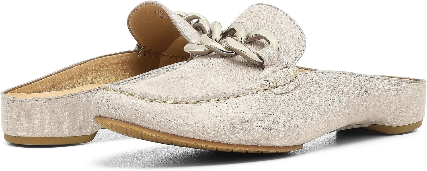 Donald Pliner Women's Bless Distressed Mules, Closed Toe Comfort Loafers, Slip On Mules for Women
