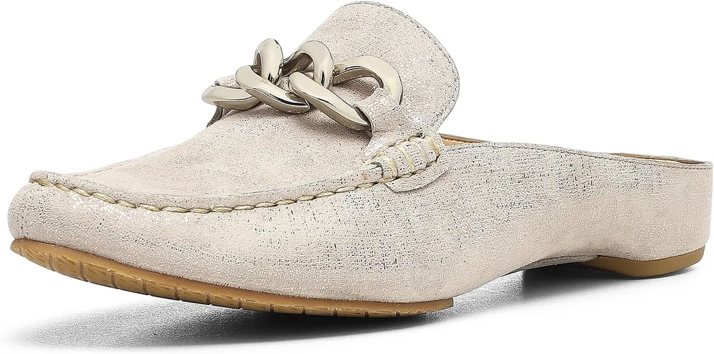 Donald Pliner Women's Bless Distressed Mules, Closed Toe Comfort Loafers, Slip On Mules for Women