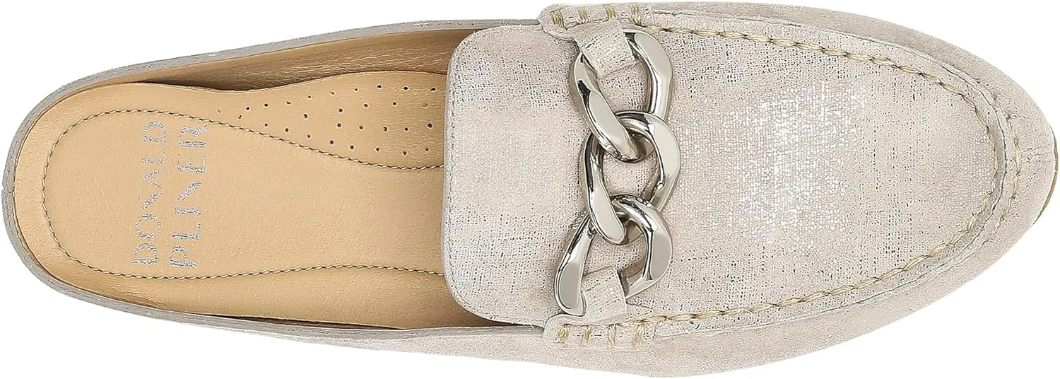 Donald Pliner Women's Bless Distressed Mules, Closed Toe Comfort Loafers, Slip On Mules for Women