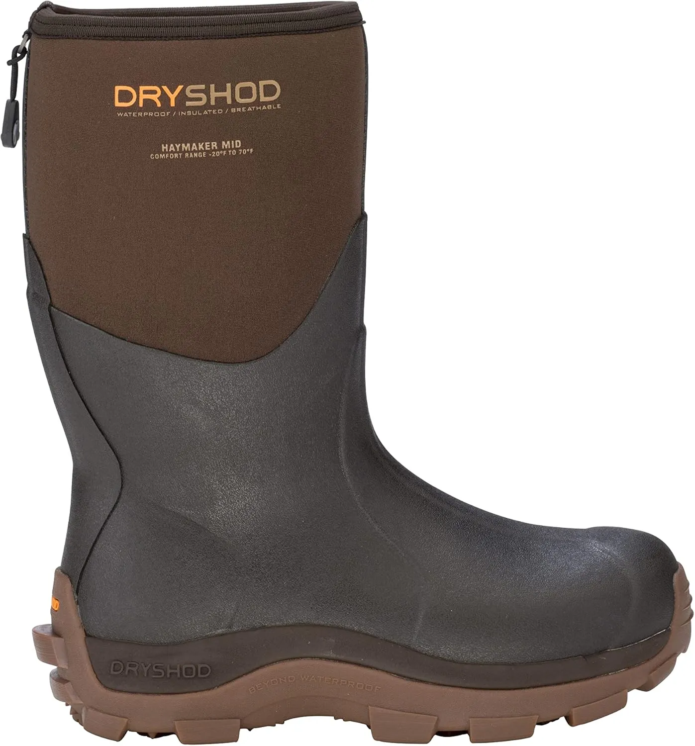 Dryshod Mens Haymaker Mid Hard Working Farm Boot - Brown HAY-MM-BR