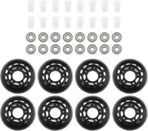 eMagTech 8PCS 64mm 82A Inline Skate Wheels with Bearings ABEC-7 Roller Skating Wheels Luggage Wheels Training Wheels for Indoor Outdoor Skating