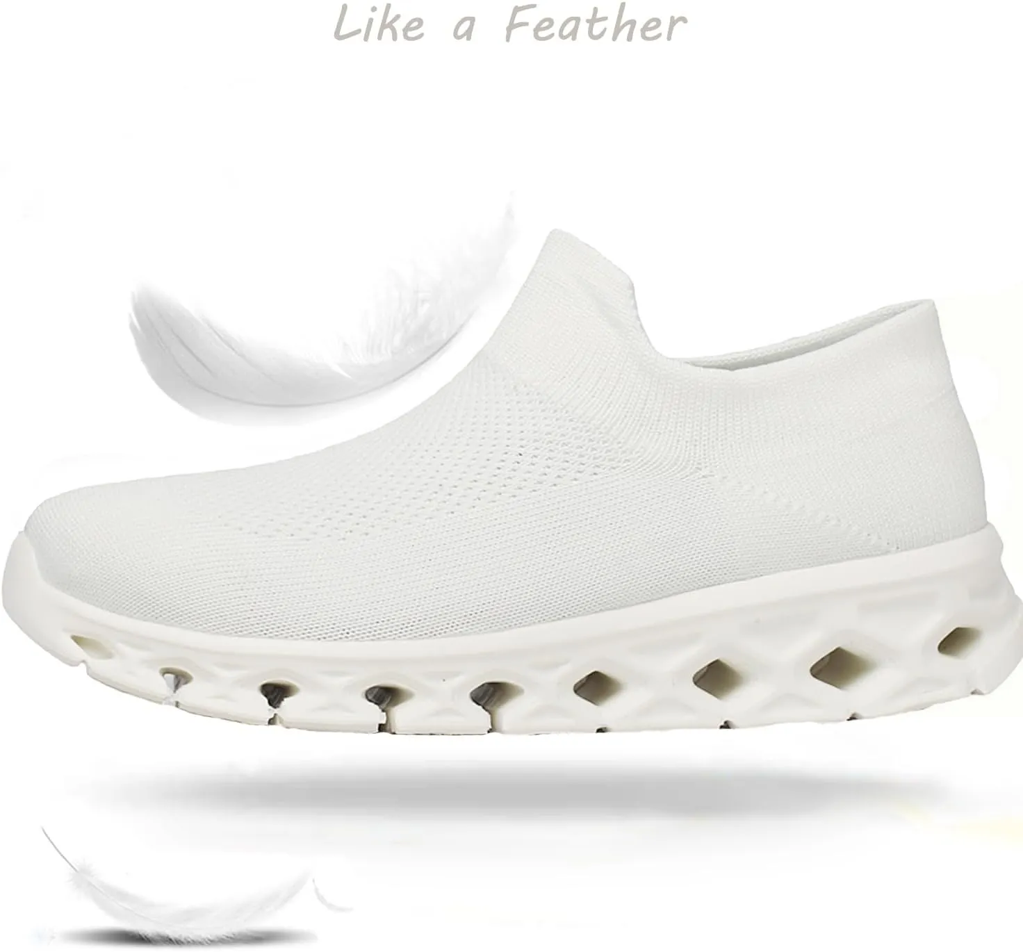 FLARUT Women's Walking Shoes Cushioning Loafer Sneakers Slip on Lightweight Mesh Sock Shoes