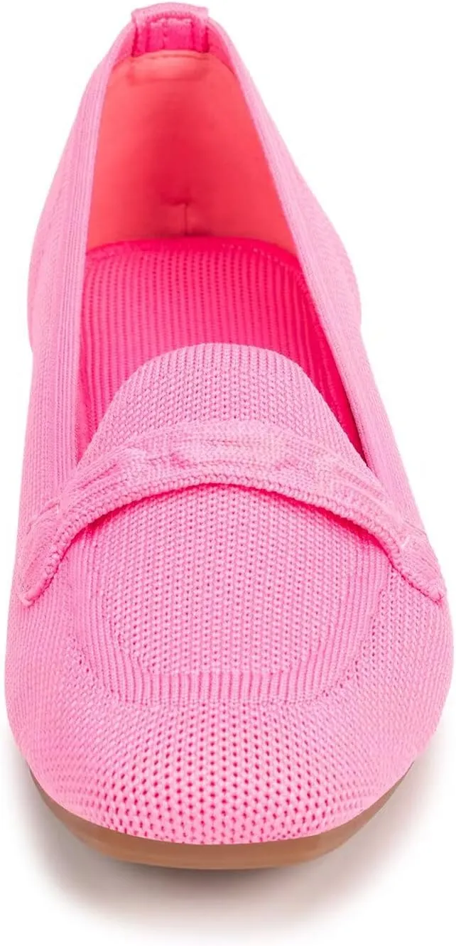 Frank Mully Women's Loafer Flats Square Toe Comfortable Office Work Shoes, Cute Penny Loafer Slip On Walking Driving Shoes