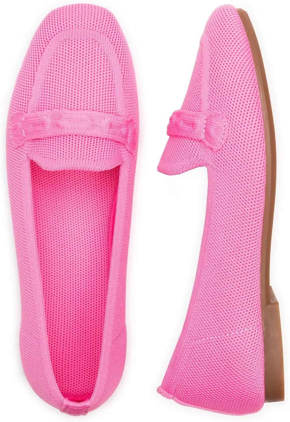 Frank Mully Women's Loafer Flats Square Toe Comfortable Office Work Shoes, Cute Penny Loafer Slip On Walking Driving Shoes