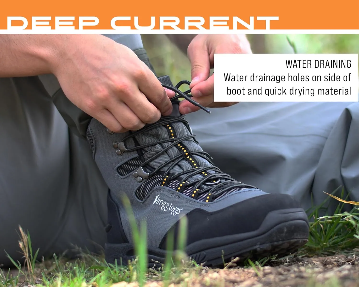 FROGG TOGGS Men's Deep Current Waterproof Wading Boot for Fishing in Cleated or Felt