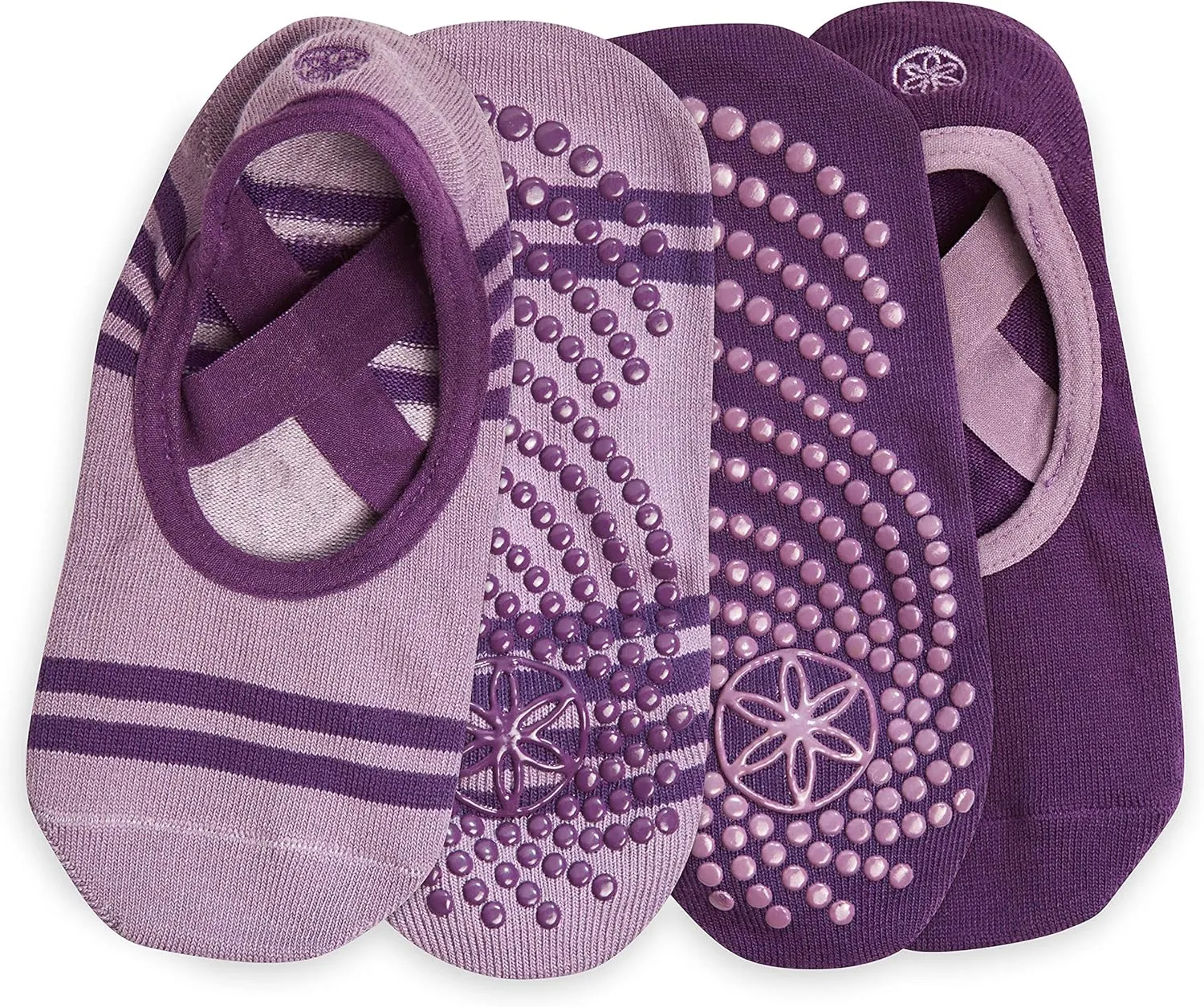 Gaiam Yoga Barre Socks - Grippy Non Slip Sticky Toe Grip Accessories for Women & Men - Pure Barre, Hot Yoga, Pilates, Ballet, Dance, Home