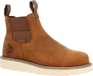 Georgia Boot Core 37 Wedge Waterproof Chelsea Work Boot, Barracuda Gold, Size 8.5(W)