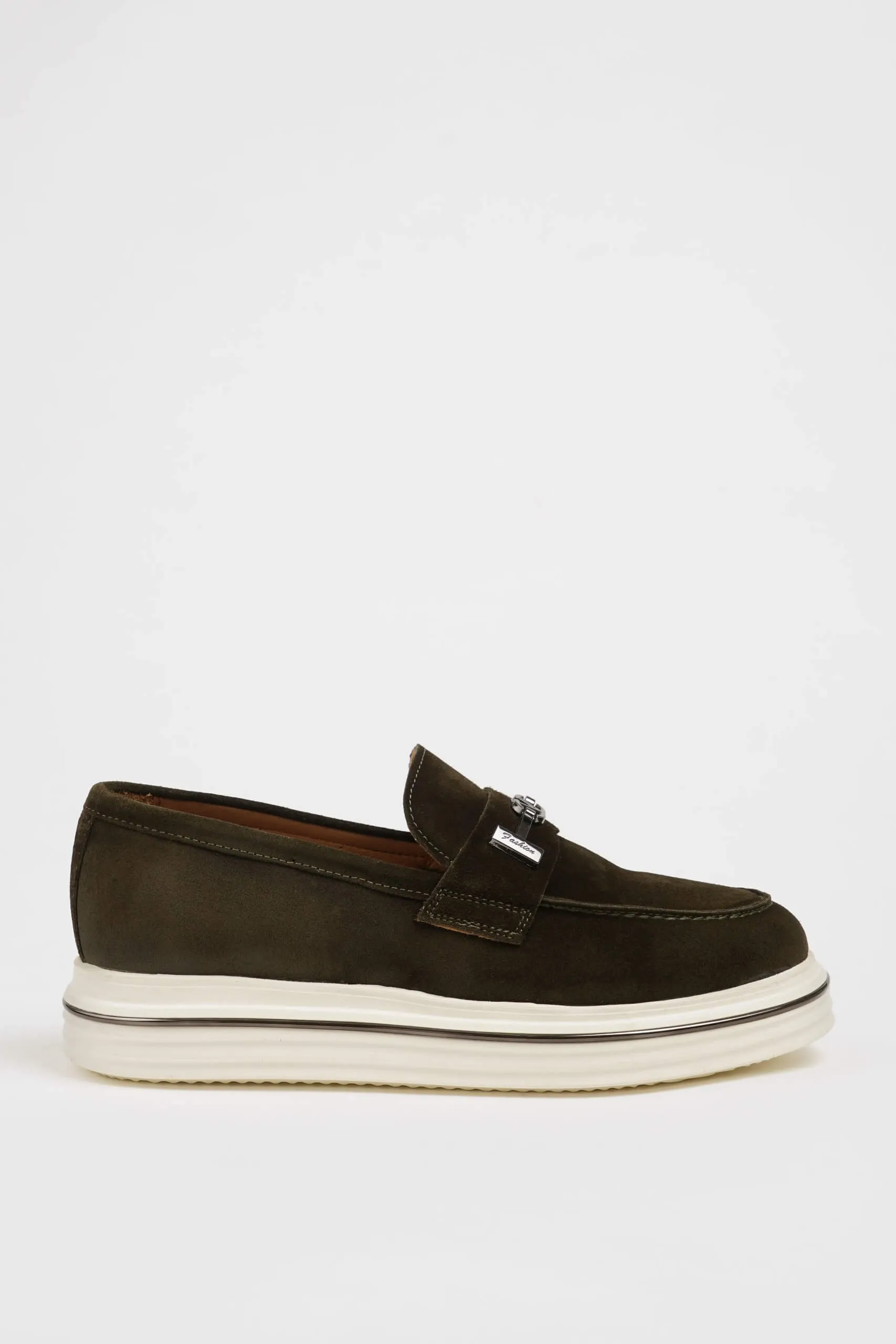 HolloShoe Khaki Nubuck Horsebit Loafers