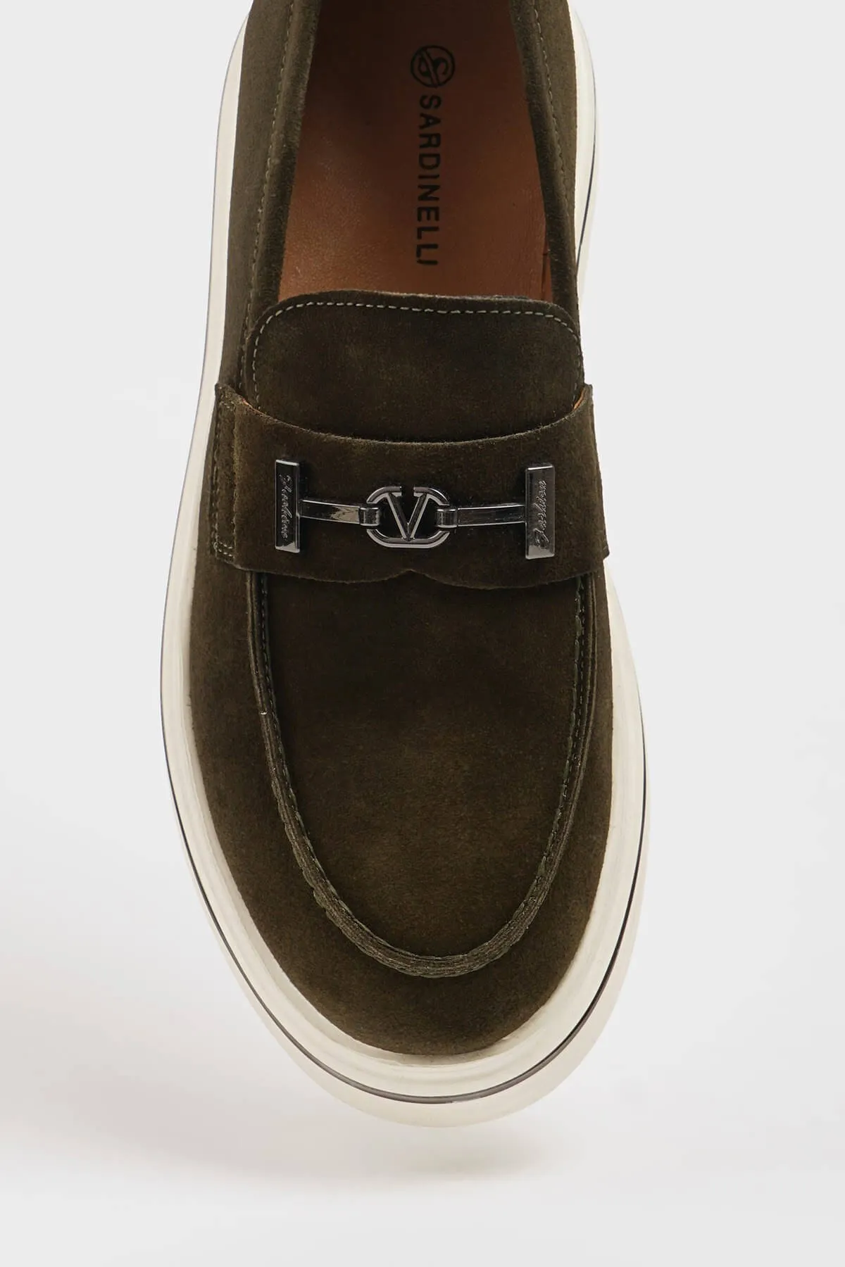 HolloShoe Khaki Nubuck Horsebit Loafers