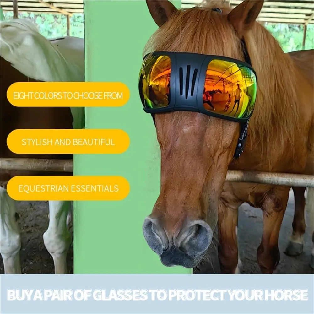 Horse Riding Sunglasses UV Horse Riding Goggles Shatterproof Anti-Fog Goggles for Trail Riding Horse Goggles(Brown Translucent)