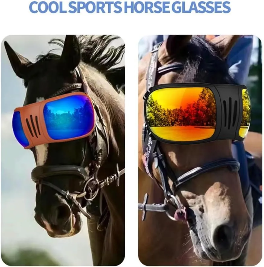 Horse Riding Sunglasses UV Horse Riding Goggles Shatterproof Anti-Fog Goggles for Trail Riding Horse Goggles(Brown Translucent)