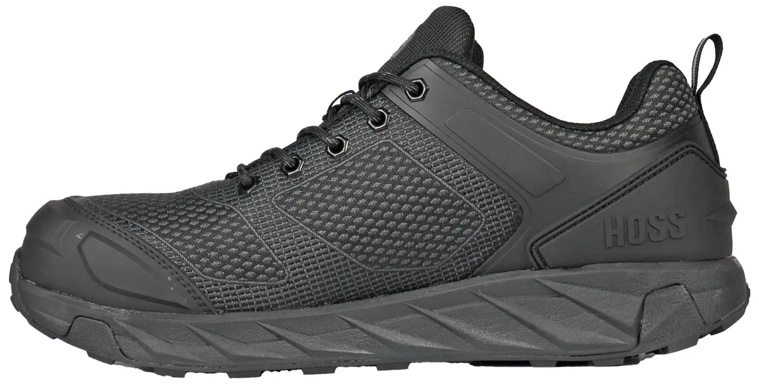 Hoss Boots Mens Buster Low Composite toe Black Textile Work Shoes