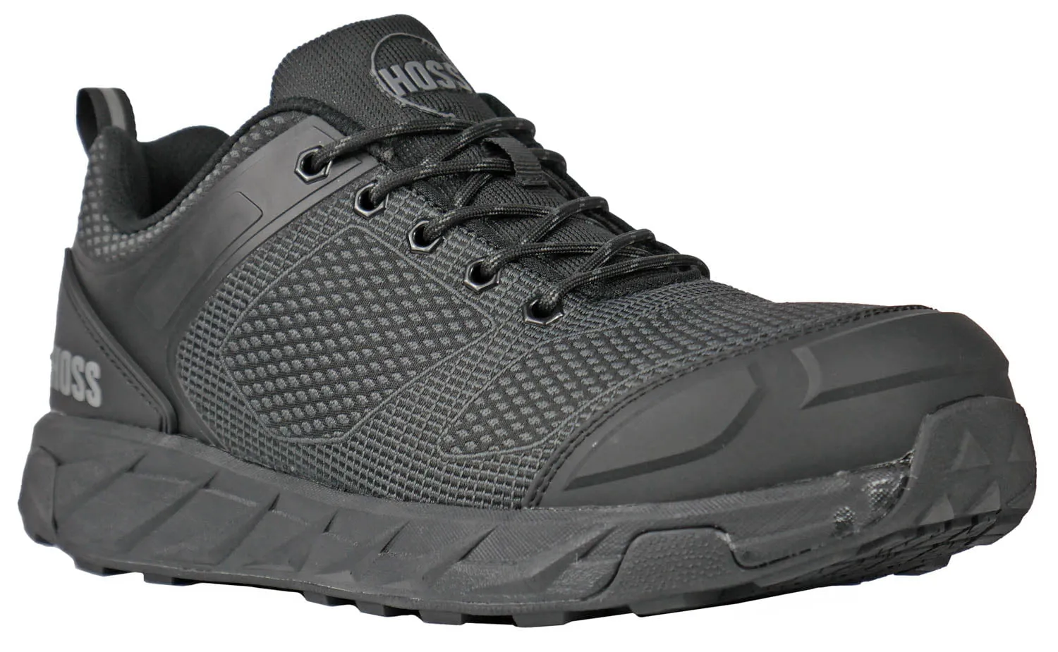Hoss Boots Mens Buster Low Composite toe Black Textile Work Shoes