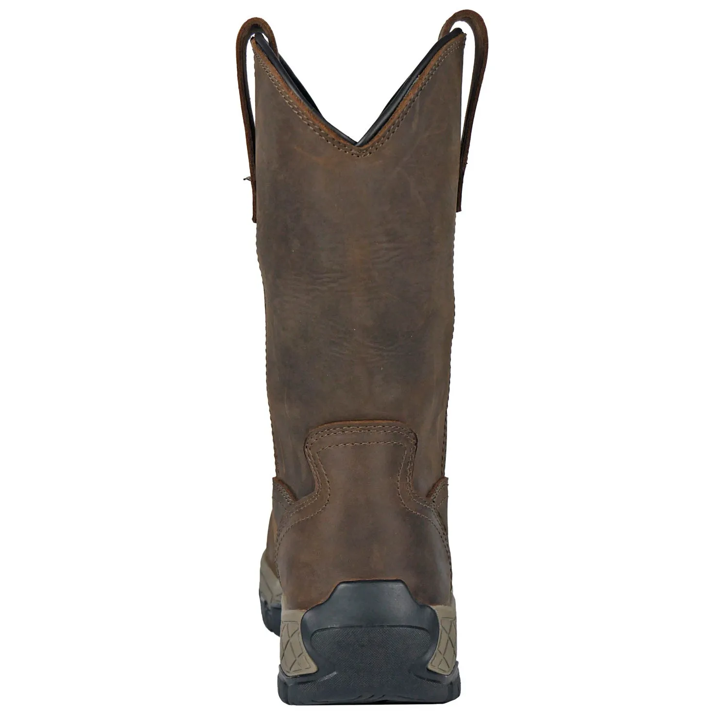 Hoss Boots Mens Recon 11in Wellington CT WP Brown Leather Work Boots