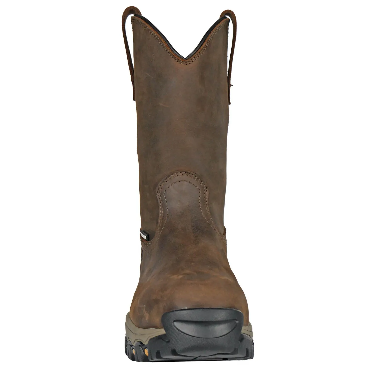 Hoss Boots Mens Recon 11in Wellington CT WP Brown Leather Work Boots