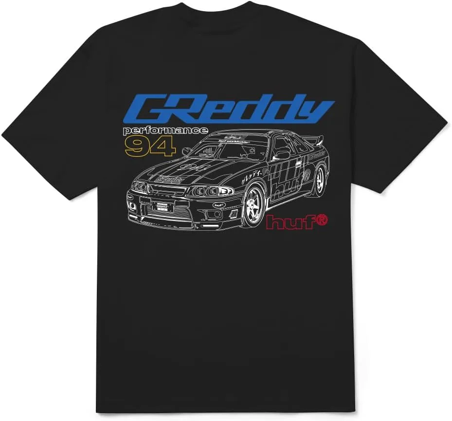 HUF X GReddy Diagram T-Shirt – JDM-Inspired Graphic Tee for Men, 100% Cotton, Durable & Soft Street Fit