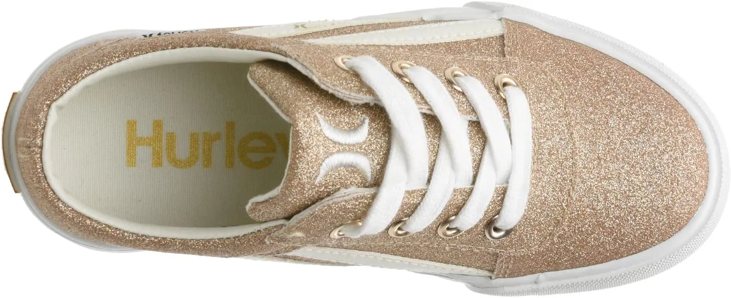 Hurley Boardy Kids Lace Up Canvas Sneakers – Low Cut Skateboarding Shoes for Kids, Sports Shoes for Boys and Girls